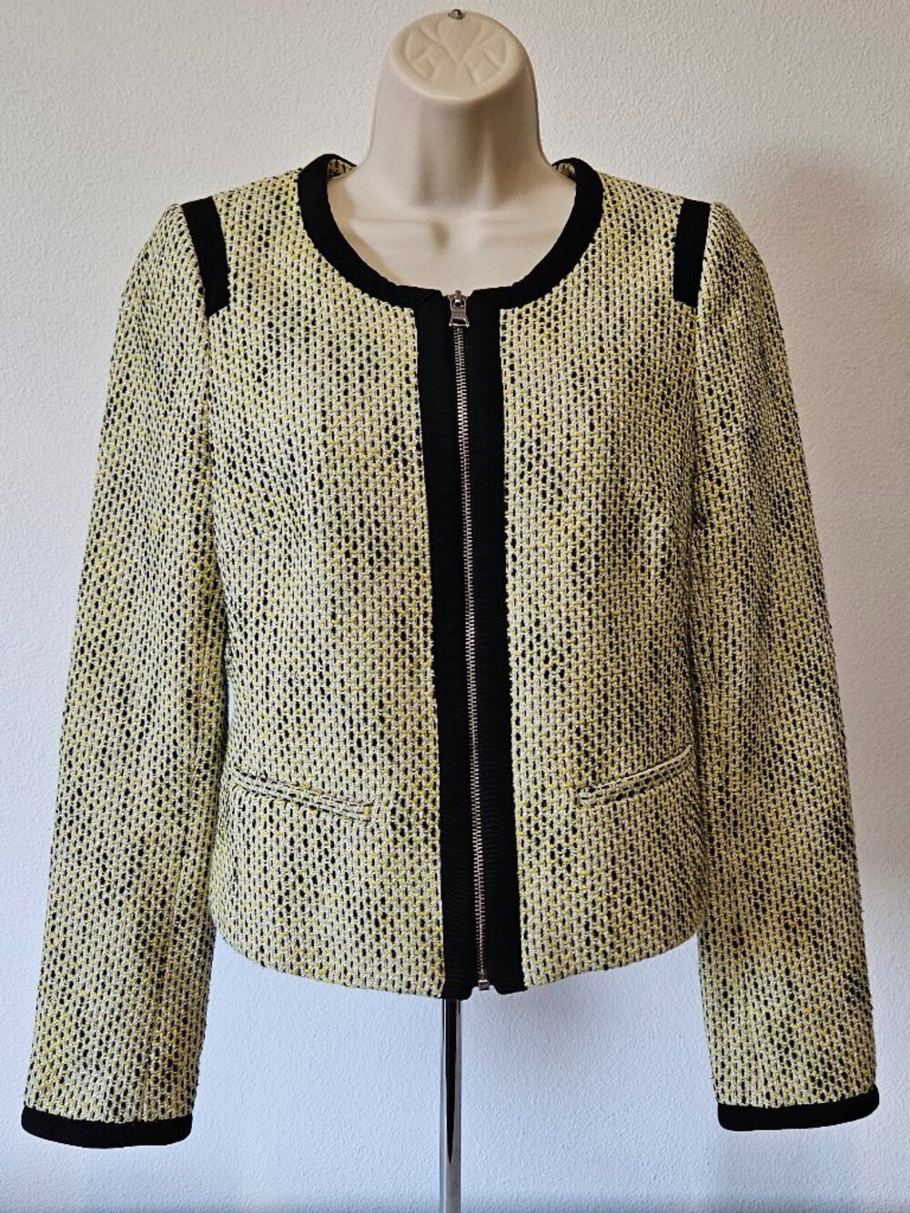 Banana Republic Tweed Zip Front Long Sleeve Jacket - Picture 4 of 14